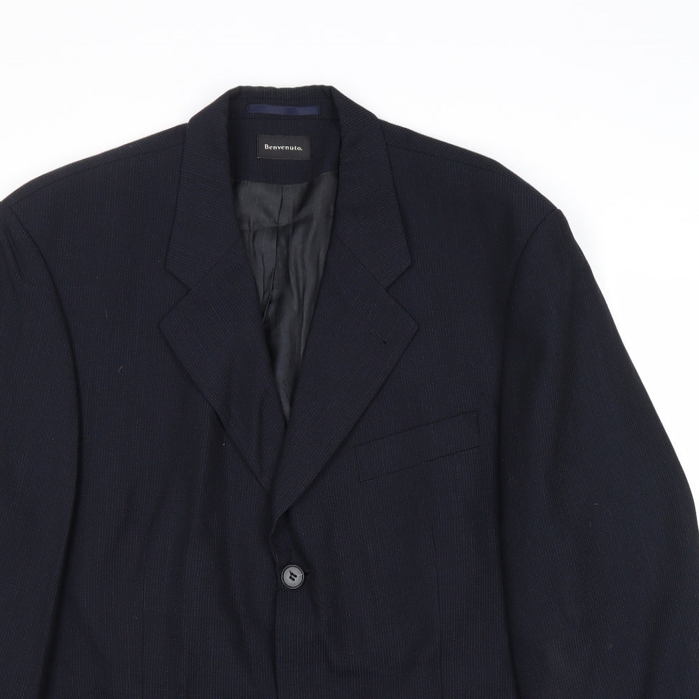 Mens UK Size 42 Benvenuto Regular Blue Suit Jacket