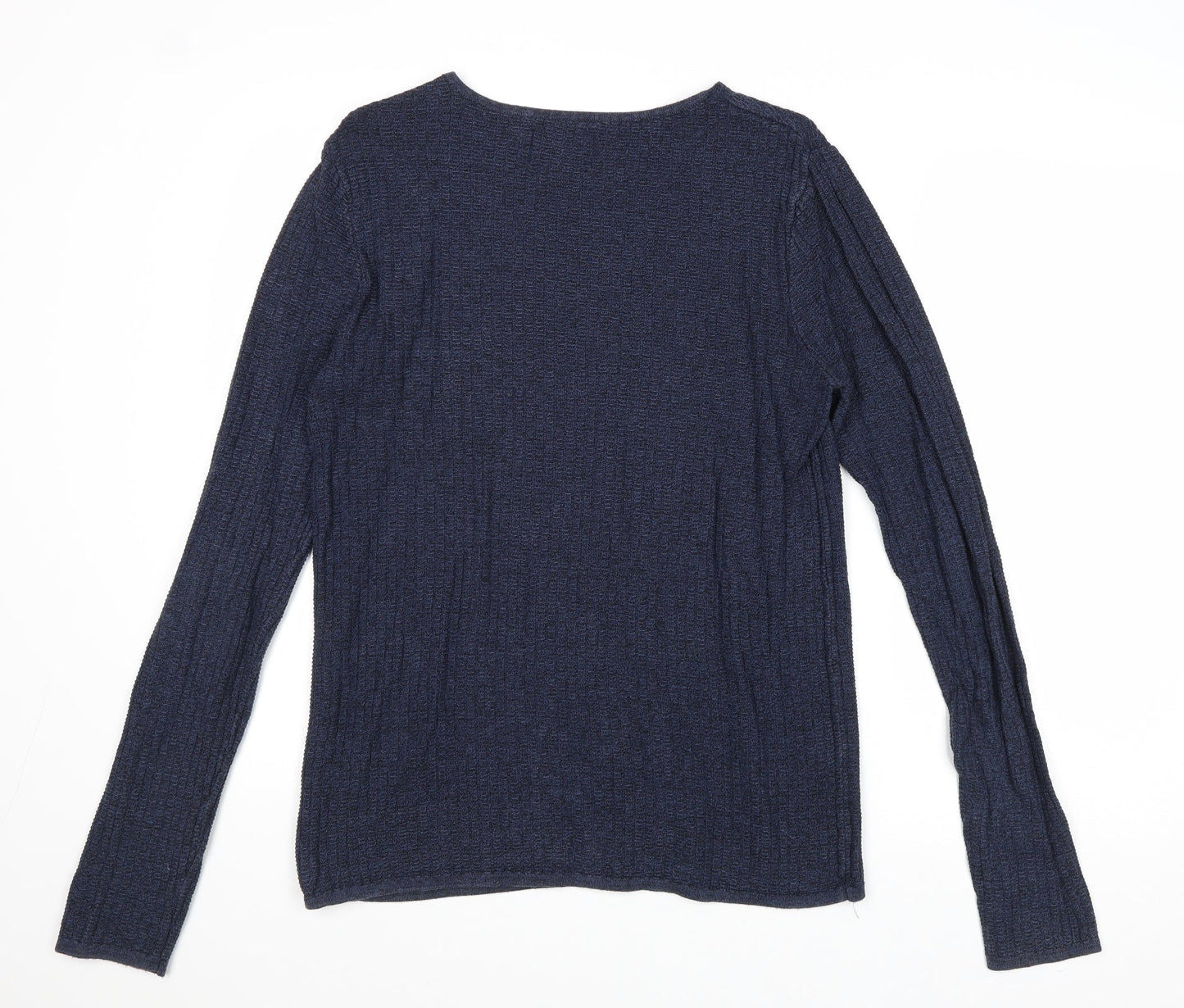 Topman Mens Blue Round Neck Cotton Pullover Jumper Size S Long Sleeve