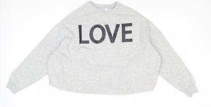 Simply Be Womens Grey Polyester Pullover Sweatshirt Size 12 Pullover - Love
