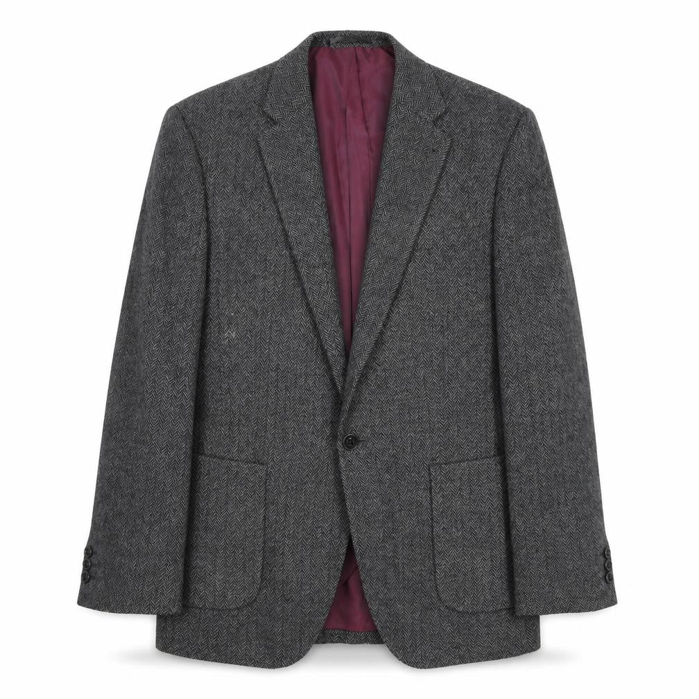 Mens UK Size 38 B&W Regular Grey Suit Jacket
