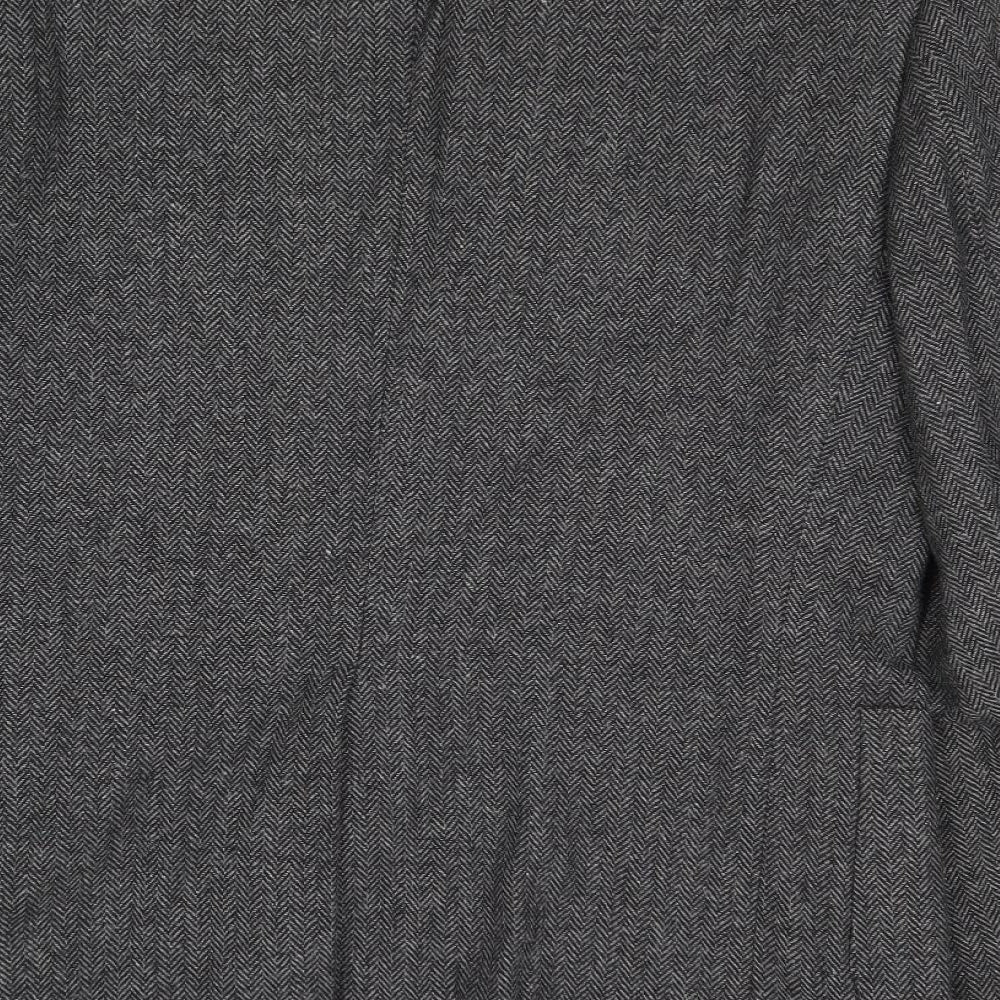 B&W Mens Grey Wool Jacket Blazer Size 38 Regular