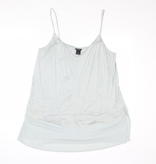 Womens UK Size XL Lindex Blue Basic Tank