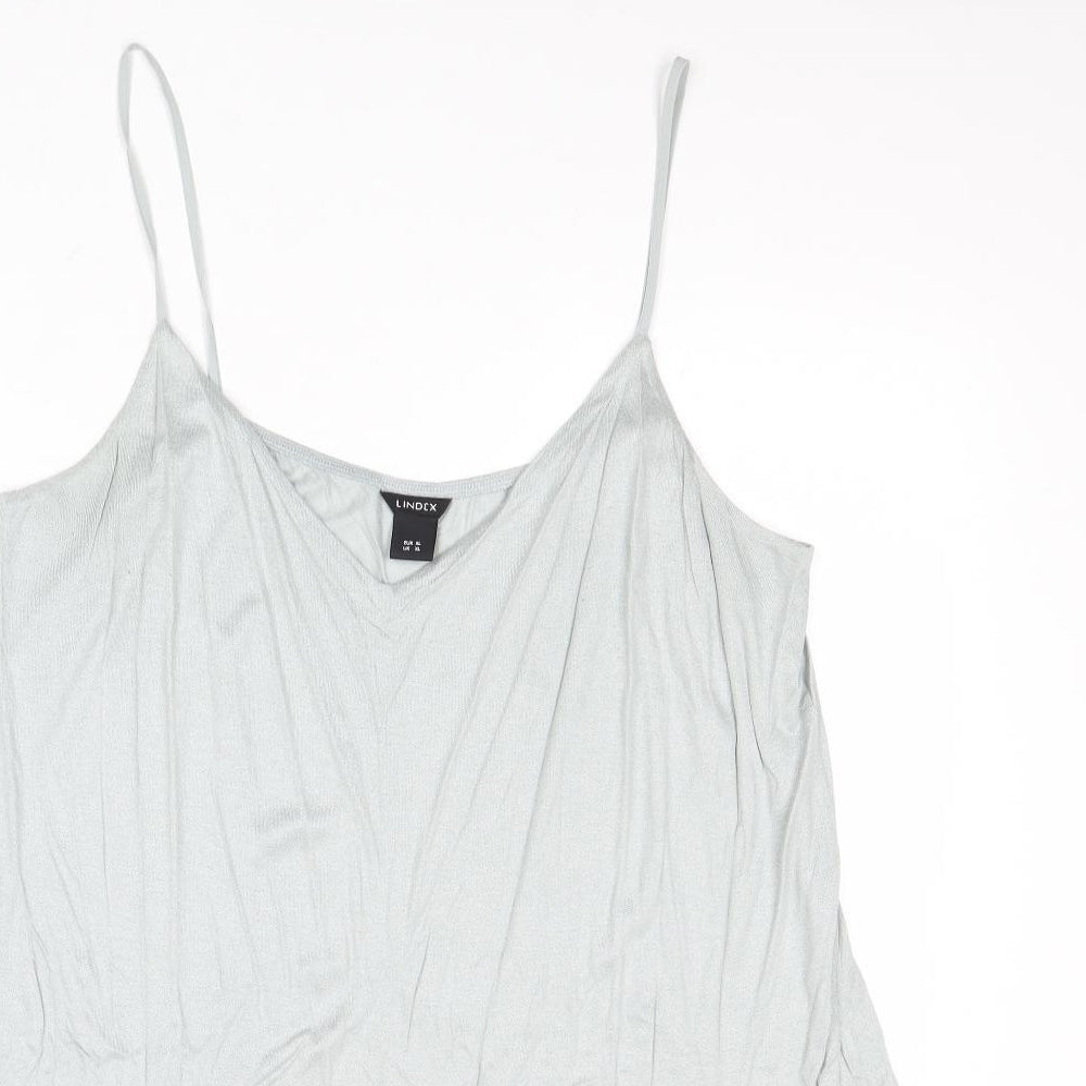 Womens UK Size XL Lindex Blue Basic Tank