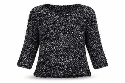 Plaza Italia Womens Black Round Neck Polyester Pullover Jumper Size S