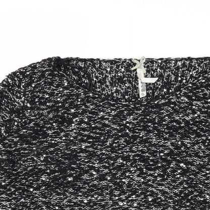 Plaza Italia Womens Black Round Neck Polyester Pullover Jumper Size S