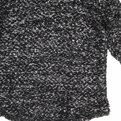 Plaza Italia Womens Black Round Neck Polyester Pullover Jumper Size S