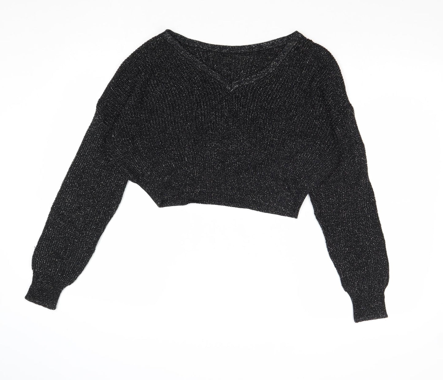 Womens UK Size S Sparkle & Fade Black Pullover Jumper