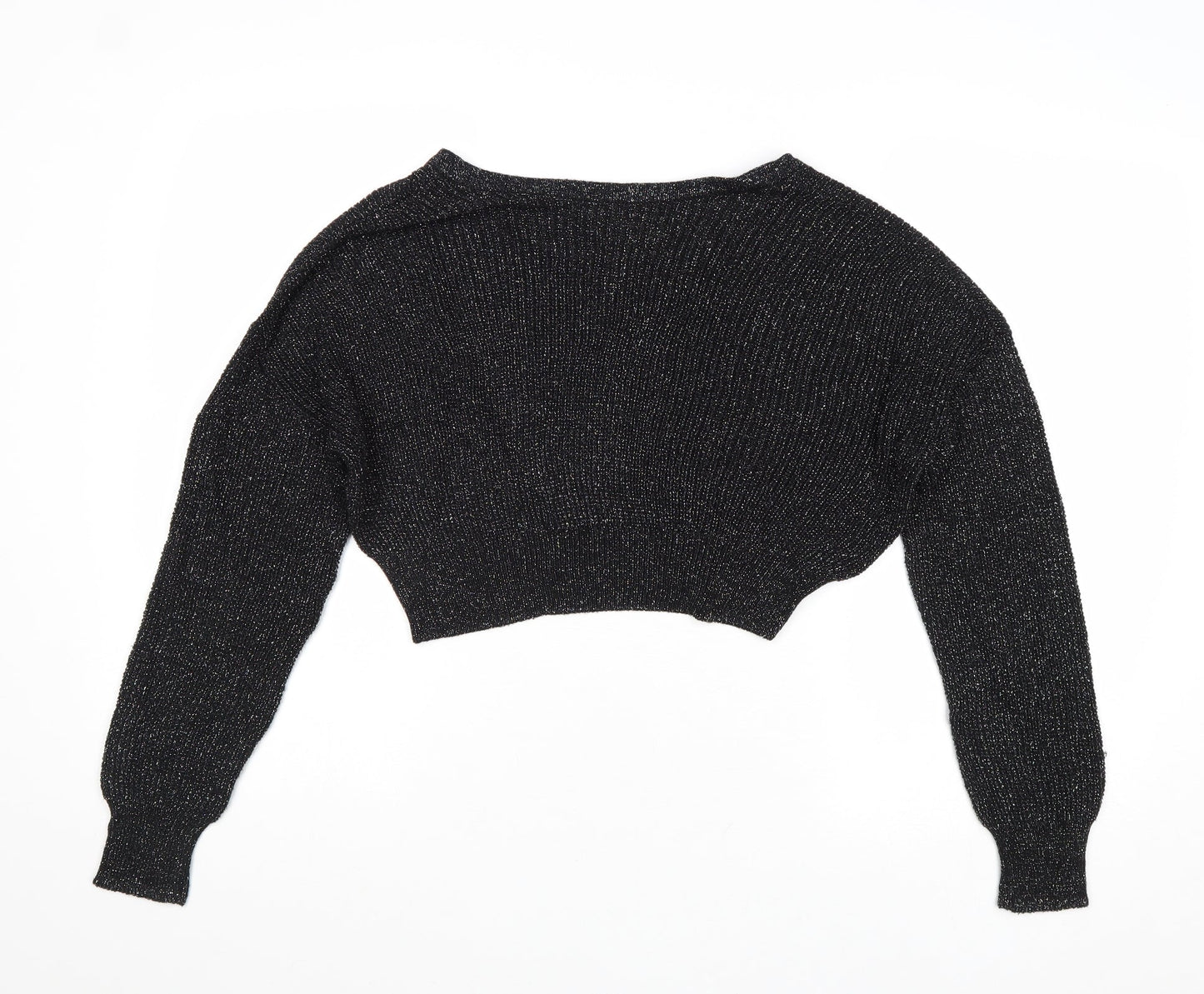 Womens UK Size S Sparkle & Fade Black Pullover Jumper