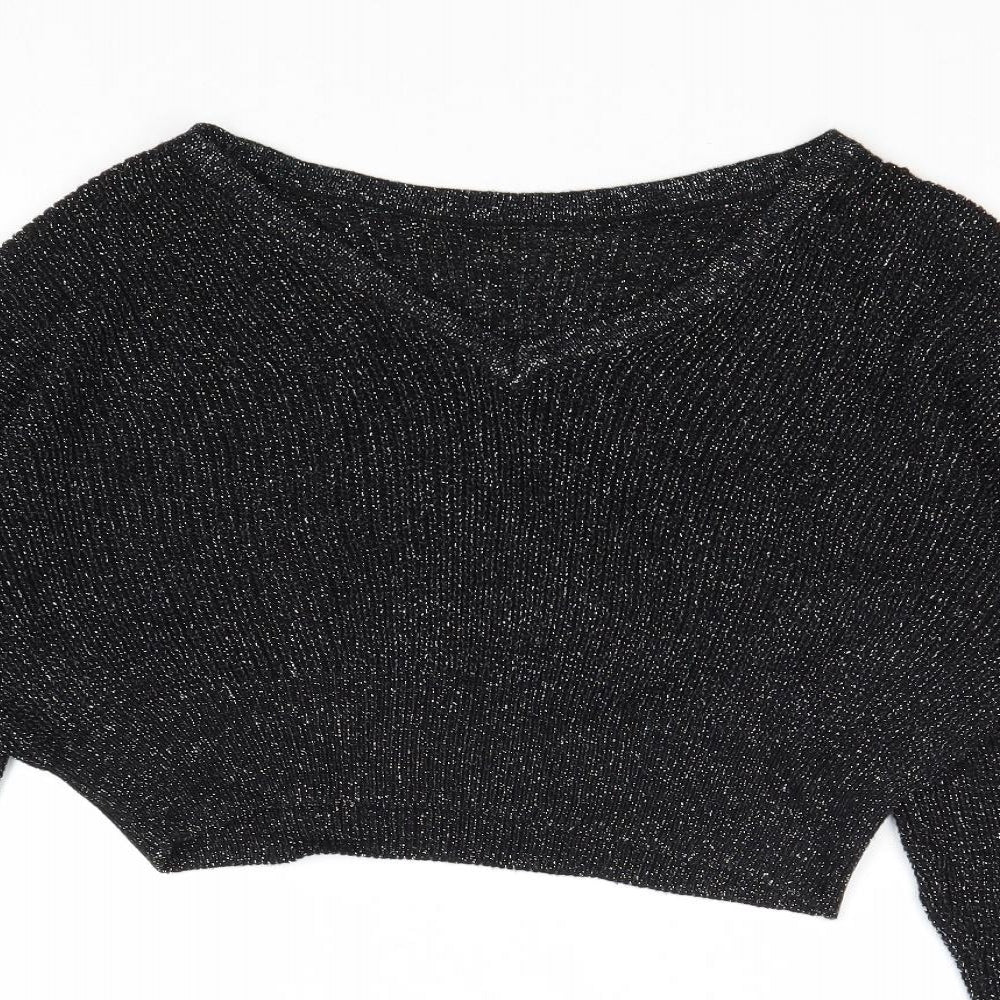 Womens UK Size S Sparkle & Fade Black Pullover Jumper