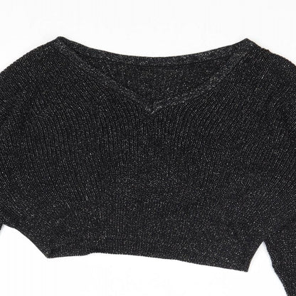 Womens UK Size S Sparkle & Fade Black Pullover Jumper