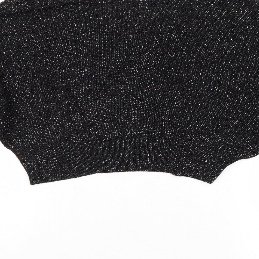 Womens UK Size S Sparkle & Fade Black Pullover Jumper