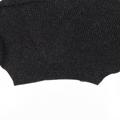 Womens UK Size S Sparkle & Fade Black Pullover Jumper