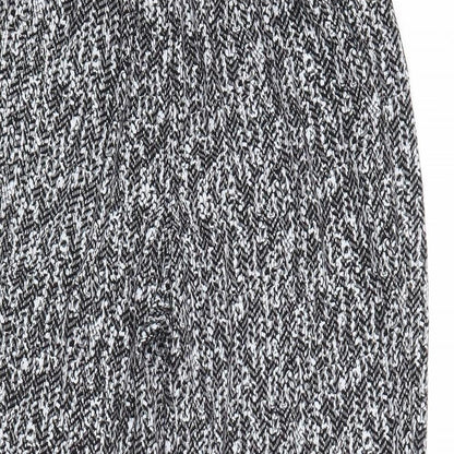 Classic Womens Black Geometric Polyester Trousers Size 12 Regular