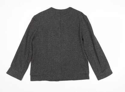 Topshop Womens Black Geometric Biker Jacket Size 10 Zip