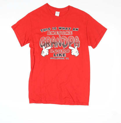 Mens UK Size S Gildan Red  T-Shirt