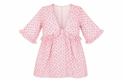 I SAW IT FIRST Womens Pink Floral Polyester A-Line Size 10 V-Neck Pullover