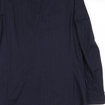 Charles Hobson Mens Blue Striped Wool Jacket Suit Jacket Size 40 Regular