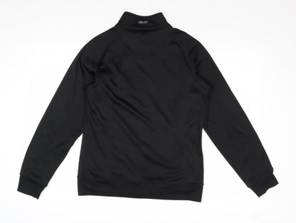 Aiuir Mens Black Polyester Full Zip Sweatshirt Size M Zip - Logo