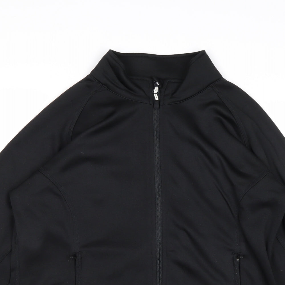 Aiuir Mens Black Polyester Full Zip Sweatshirt Size M Zip - Logo