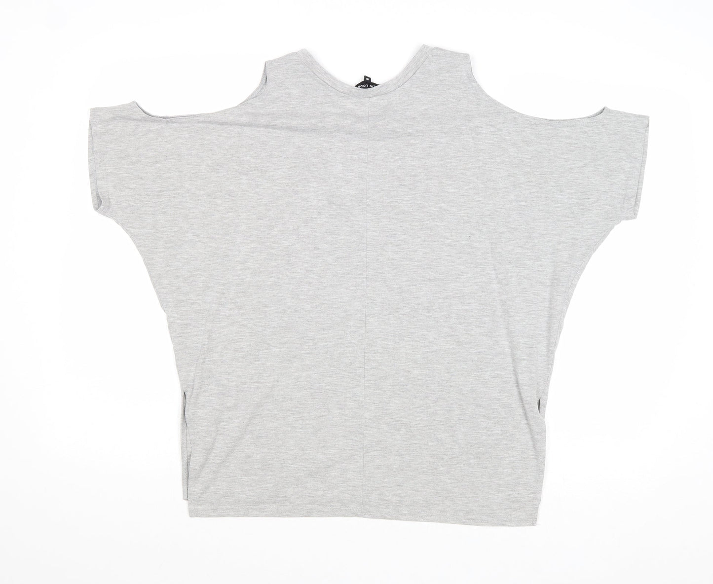 Womens UK Size 10 New Look Grey Basic T-Shirt