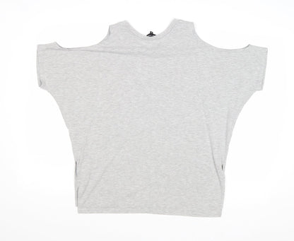 Womens UK Size 10 New Look Grey Basic T-Shirt