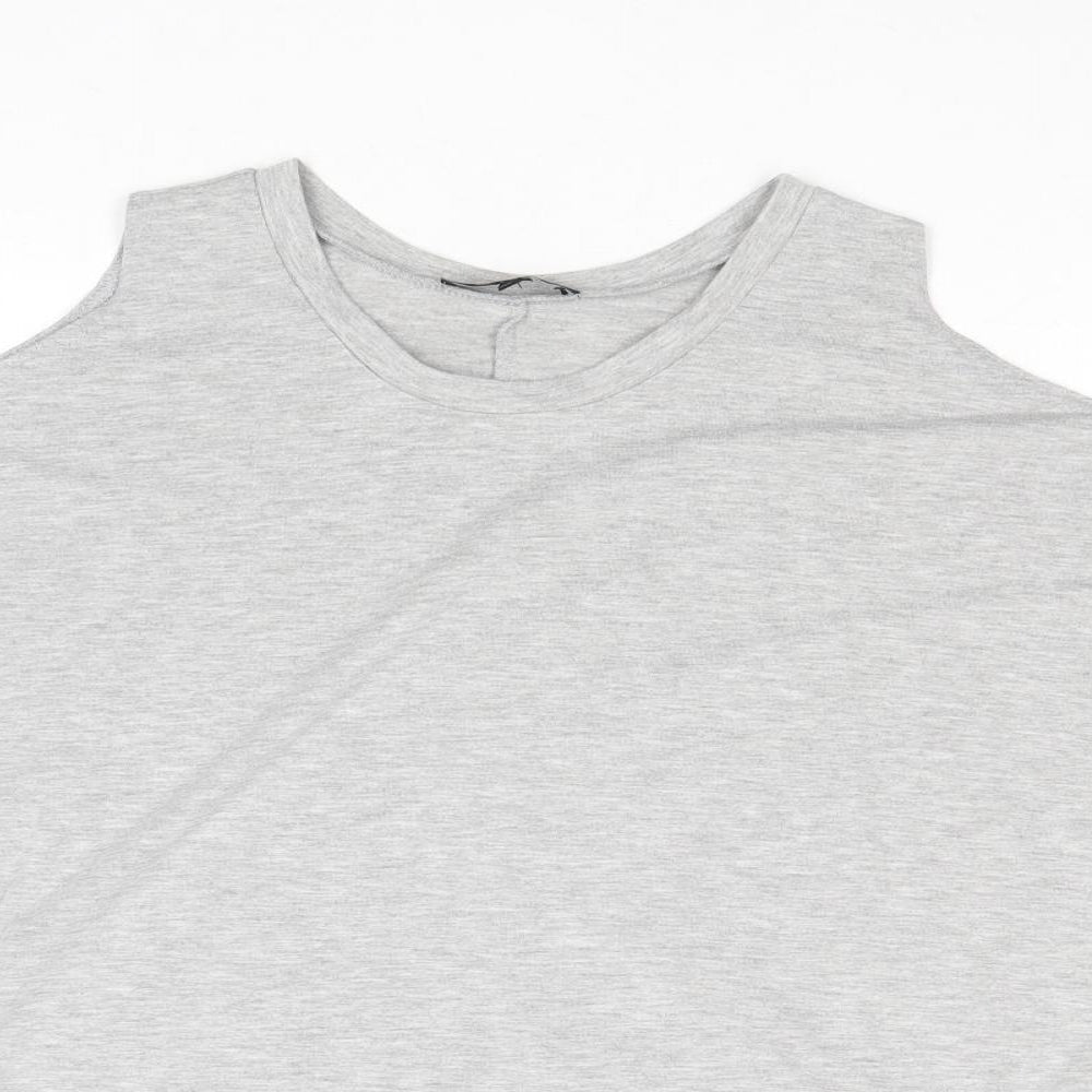 Womens UK Size 10 New Look Grey Basic T-Shirt
