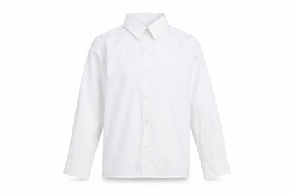 Marks and Spencer Boys White Polyester Basic Button-Up Size 8-9 Years Collared Button