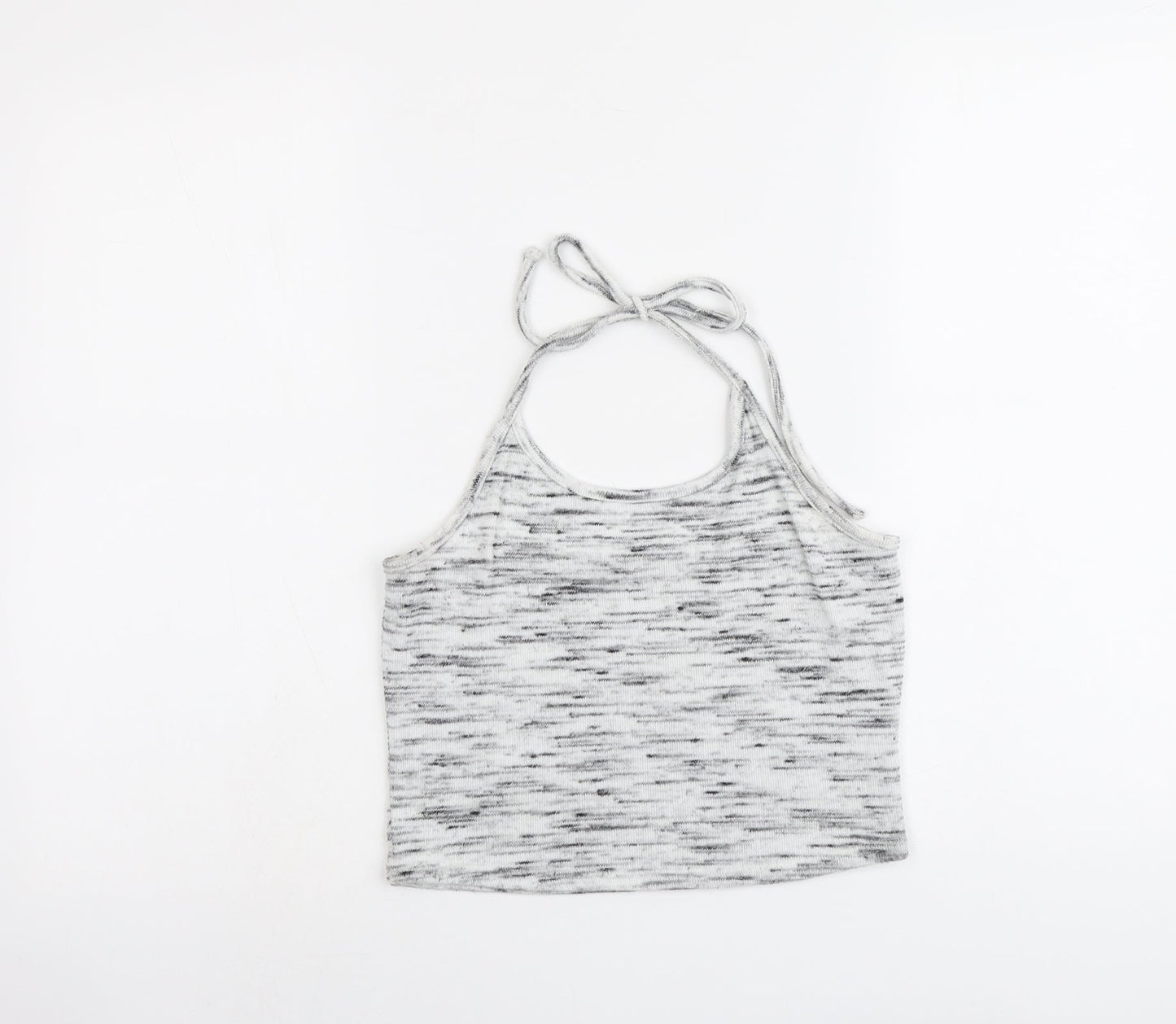 Womens UK Size M New Look Grey Cropped Tank