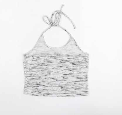 Womens UK Size M New Look Grey Cropped Tank