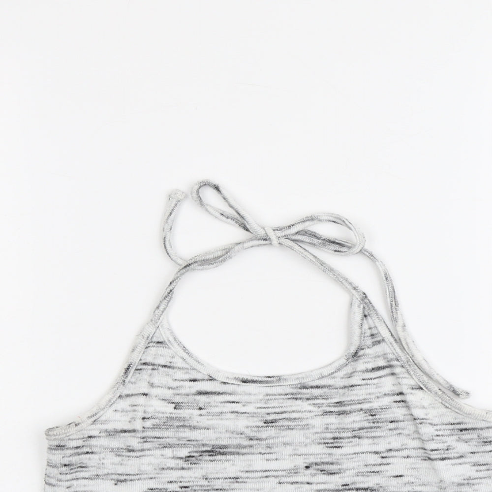 Womens UK Size M New Look Grey Cropped Tank