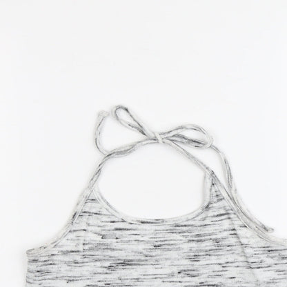 Womens UK Size M New Look Grey Cropped Tank