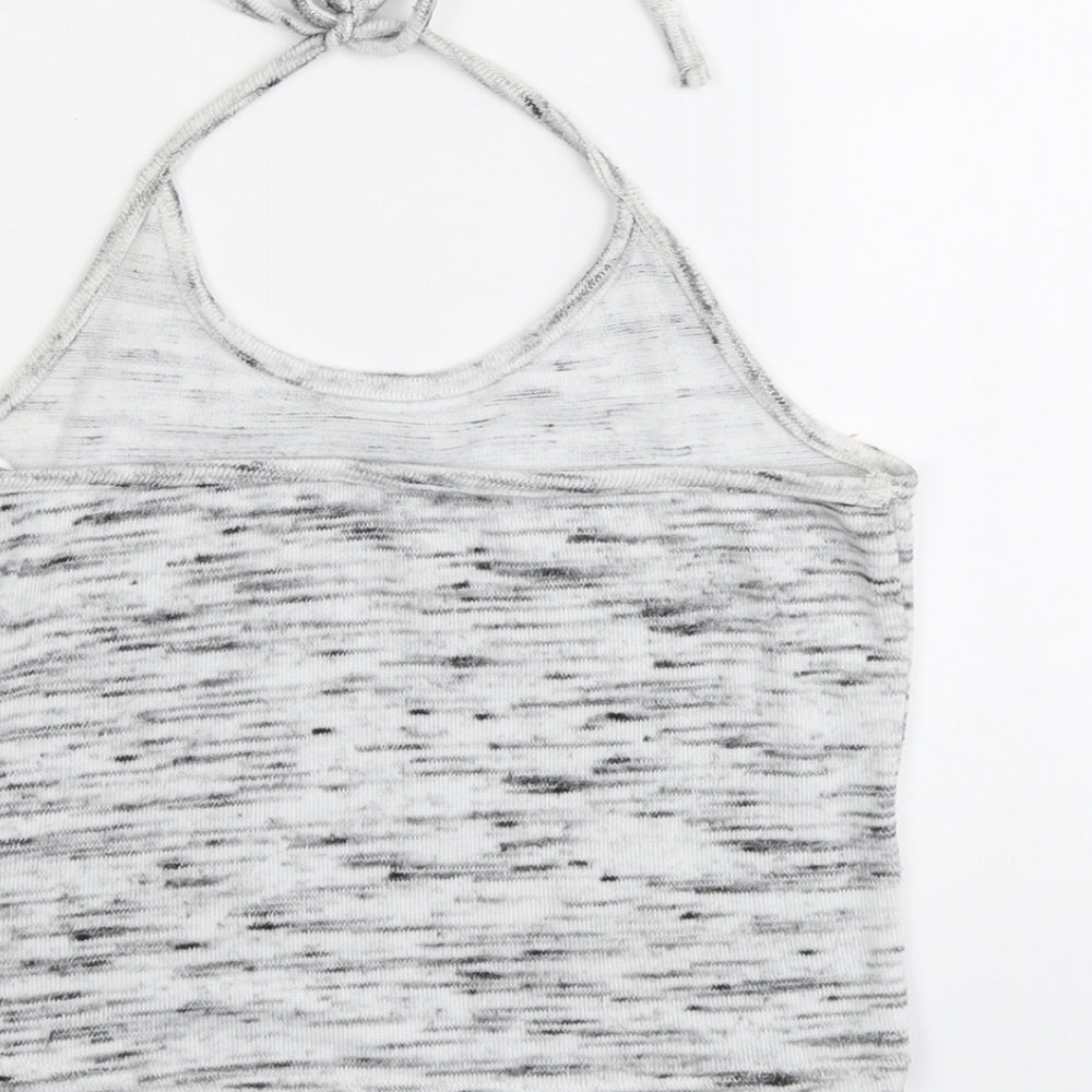 Womens UK Size M New Look Grey Cropped Tank