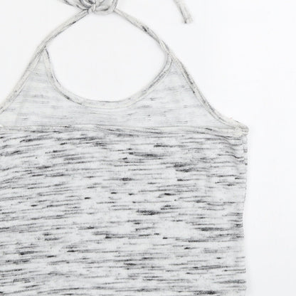 Womens UK Size M New Look Grey Cropped Tank