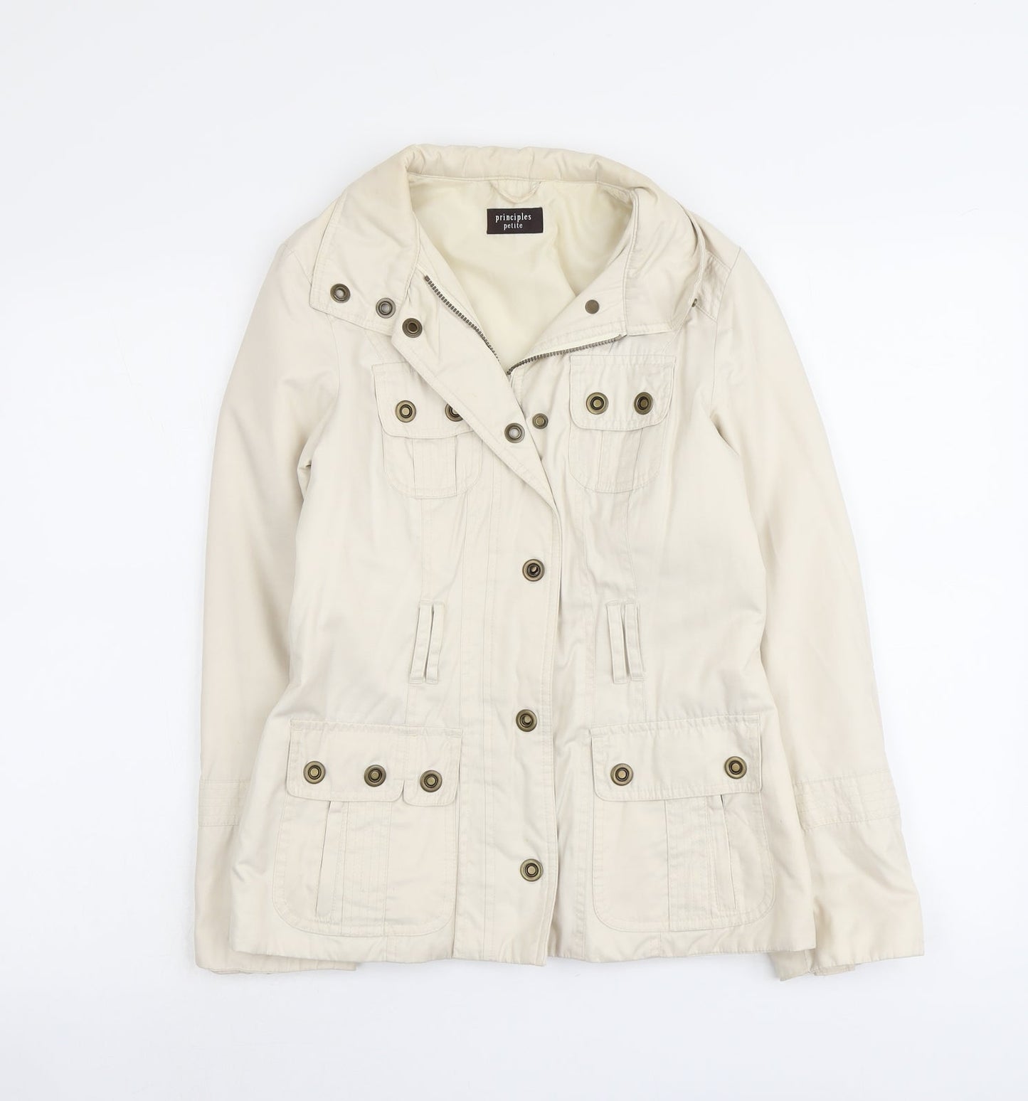 Principles Womens Beige Jacket Size 6 Zip