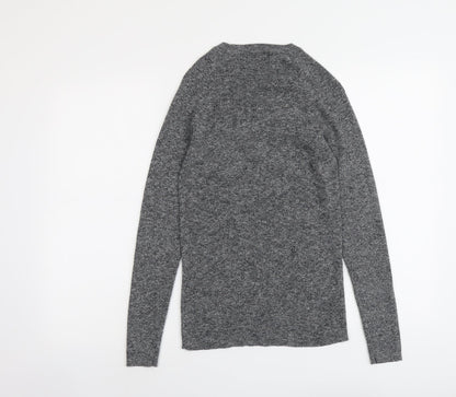 Maison Cinqcent Womens Grey Round Neck Cotton Pullover Jumper Size S