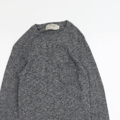 Maison Cinqcent Womens Grey Round Neck Cotton Pullover Jumper Size S