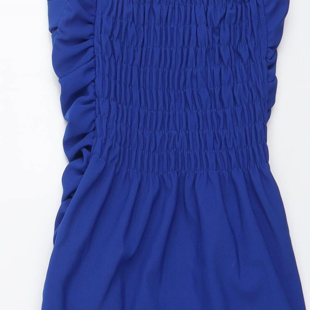 Little Luli Womens Blue Polyester Bodycon Size S Sweetheart Zip