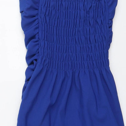 Little Luli Womens Blue Polyester Bodycon Size S Sweetheart Zip