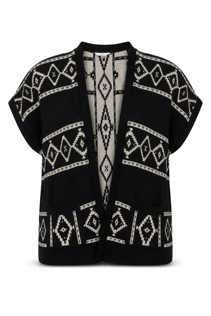 Womens UK Size S New Look Black Cardigan Jumper
