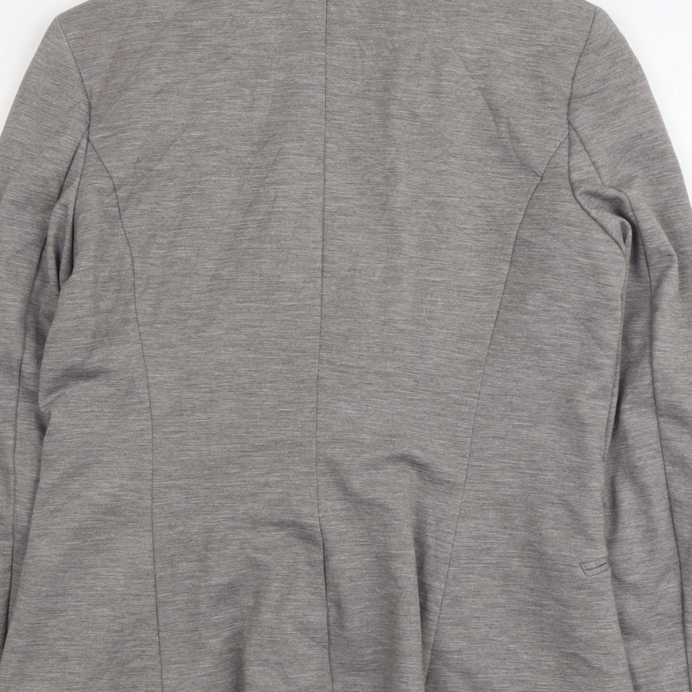 H&M Womens Grey Polyester Jacket Blazer Size 12