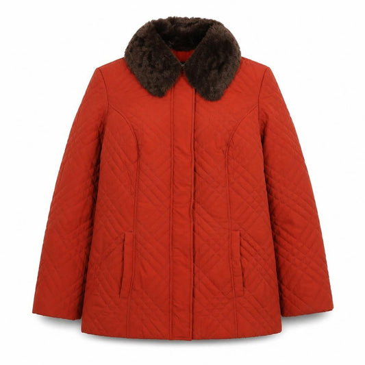 Profile Womens Red Quilted Jacket Size 12 Zip