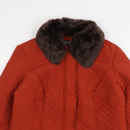 Profile Womens Red Quilted Jacket Size 12 Zip