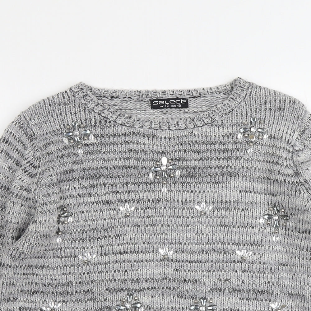 Womens UK Size 12 Select Grey Pullover Jumper