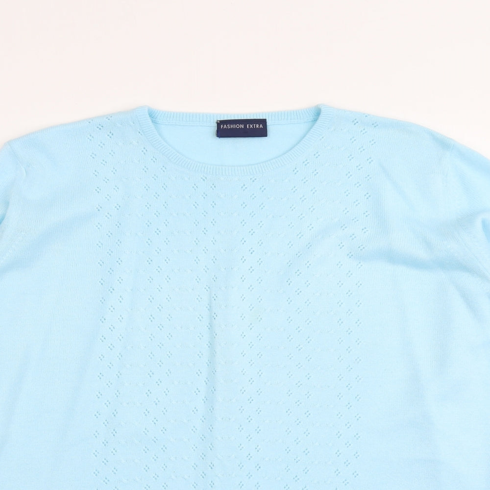 Womens UK Size 12 Fashion Extra Blue Pullover Jumper
