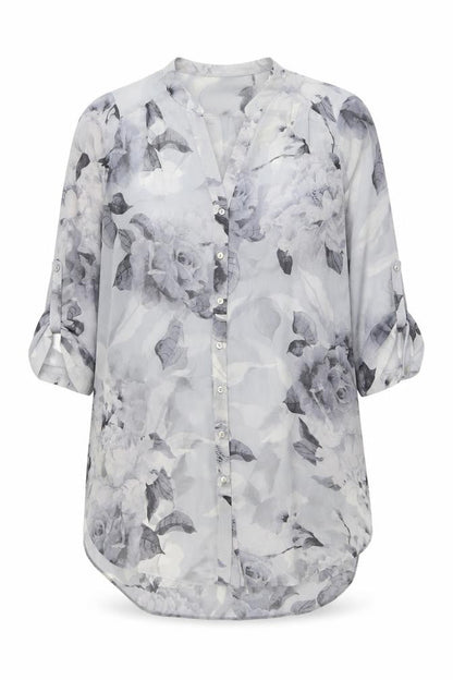 Womens UK Size S Wallis Grey Basic Button-Up