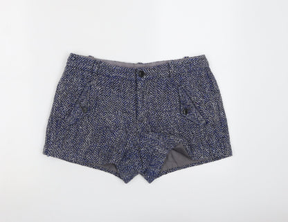 Gap Womens Blue Geometric Polyester Basic Shorts Size 6 L3 in Regular Button