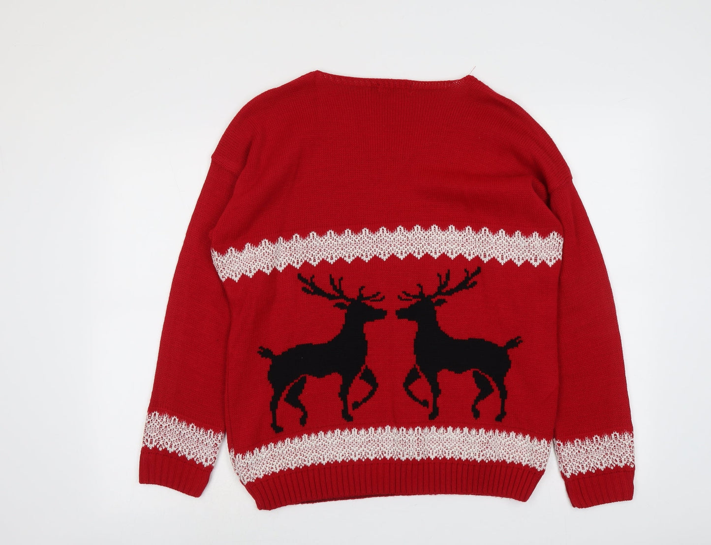 Womens UK Size M Pura Moda Red Pullover Jumper