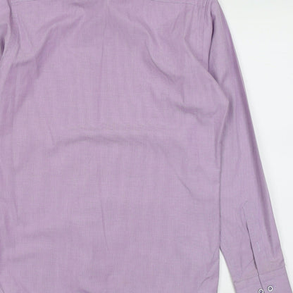 Mens UK Size 15 Benetti Purple  Button-Up Long Sleeve Casual Shirt