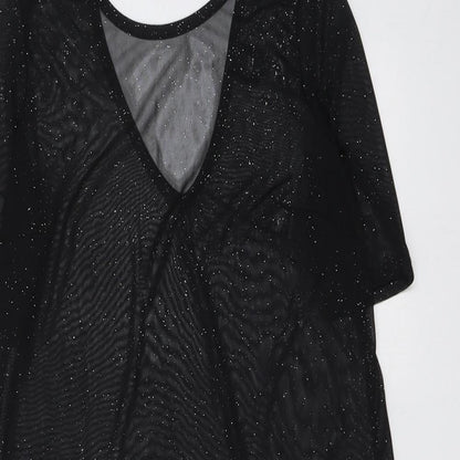 River Island Womens Black Polyester A-Line Size 10 V-Neck Pullover