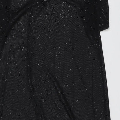 River Island Womens Black Polyester A-Line Size 10 V-Neck Pullover